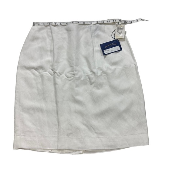 Charter Club April in Paris Women Ivory White Linen Rayon Mini Skirt Sz 8 NWT - Picture 4 of 12